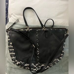 Coach Bleeker Two Tone Python Tote